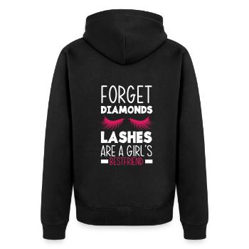 Lustiges Make Up Artist Maskenbildner Geschenk - Unisex Premium Bio Zip Hoodie - Schwarz - Hinten - Nico (187cm)