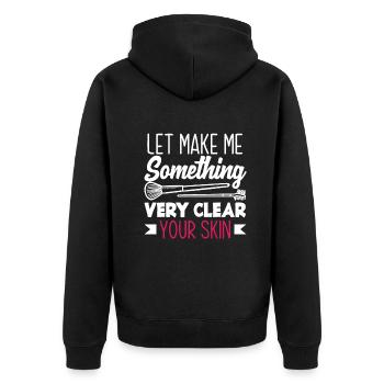 Lustiges Make Up Artist Maskenbildner Geschenk - Unisex Premium Bio Zip Hoodie - Schwarz - Hinten - Nico (187cm)