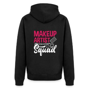 Lustiges Make Up Artist Maskenbildner Geschenk - Unisex Premium Bio Zip Hoodie - Schwarz - Hinten - Nico (187cm)