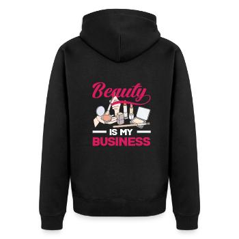 Lustiges Make Up Artist Maskenbildner Geschenk - Unisex Premium Bio Zip Hoodie - Schwarz - Hinten - Nico (187cm)