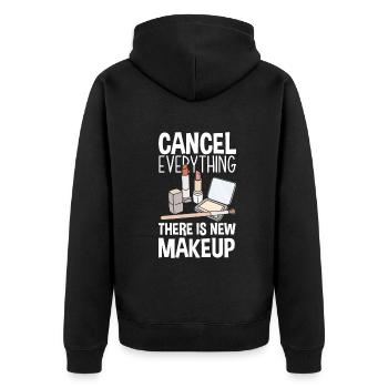 Lustiges Make Up Artist Maskenbildner Geschenk - Unisex Premium Bio Zip Hoodie - Schwarz - Hinten - Nico (187cm)