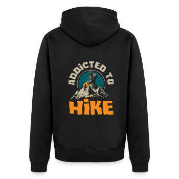 Lustiges Wandern Geschenk - Unisex Premium Bio Zip Hoodie - Schwarz - Hinten - Nico (187cm)