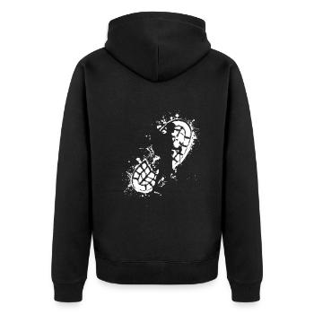 Lustiges Wandern Geschenk - Unisex Premium Bio Zip Hoodie - Schwarz - Hinten - Nico (187cm)