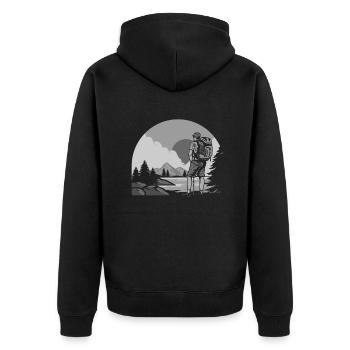 Cadeau de randonnée drôle - Veste à capuche bio Premium Unisexe - noir - Dos - Nico (187cm)