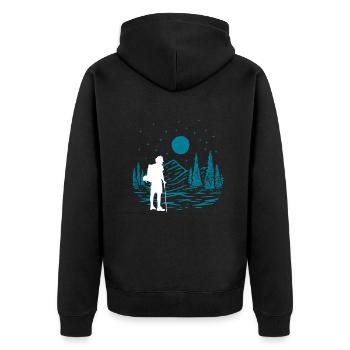 Cadeau de randonnée drôle - Veste à capuche bio Premium Unisexe - noir - Dos - Nico (187cm)