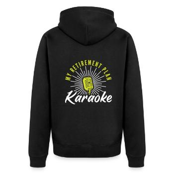 Chanteur de karaoké Chanteur de karaoké Musique - Veste à capuche bio Premium Unisexe - noir - Dos - Nico (187cm)