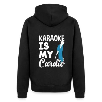 Chanteur de karaoké Chanteur de karaoké Musique - Veste à capuche bio Premium Unisexe - noir - Dos - Nico (187cm)