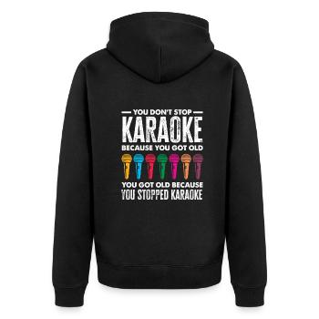 Chanteur de karaoké Chanteur de karaoké Musique - Veste à capuche bio Premium Unisexe - noir - Dos - Nico (187cm)