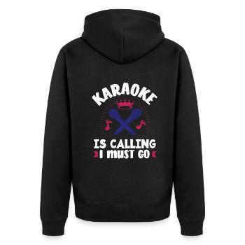 Chanteur de karaoké Chanteur de karaoké Musique - Veste à capuche bio Premium Unisexe - noir - Dos - Nico (187cm)