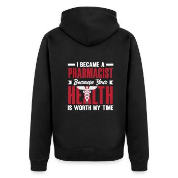 Apothecary Apothecary Apothecary Pharmacy Gift - Unisex Premium Organic Zip Hoodie - black - Back - Nico (187cm)