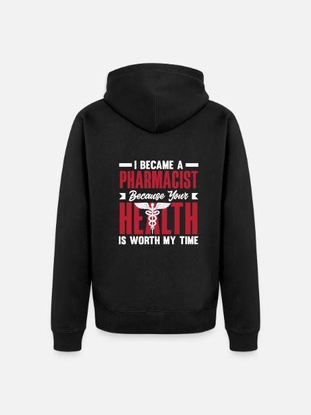 Apotheker Apothekerin Apotheke Geschenk - Unisex Premium Bio Zip Hoodie - Schwarz