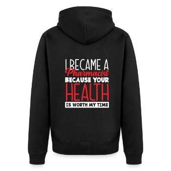 Apothecary Apothecary Apothecary Pharmacy Gift - Unisex Premium Organic Zip Hoodie - black - Back - Nico (187cm)
