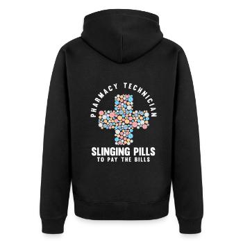 Apothecary Apothecary Apothecary Pharmacy Gift - Unisex Premium Organic Zip Hoodie - black - Back - Nico (187cm)