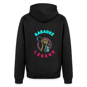 Chanteur de karaoké Chanteur de karaoké Musique - Veste à capuche bio Premium Unisexe - noir - Dos - Nico (187cm)
