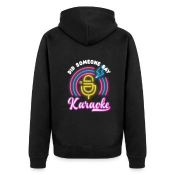 Chanteur de karaoké Chanteur de karaoké Musique - Veste à capuche bio Premium Unisexe - noir - Dos - Nico (187cm)