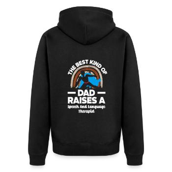 Speech therapist, speech therapist, speech therapist - Unisex Premium Organic Zip Hoodie - black - Back - Nico (187cm)