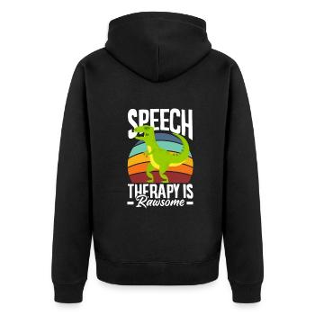 Speech therapist, speech therapist, speech therapist - Unisex Premium Organic Zip Hoodie - black - Back - Nico (187cm)