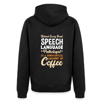 Speech therapist, speech therapist, speech therapist - Unisex Premium Organic Zip Hoodie - black - Back - Nico (187cm)