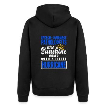 Speech therapist, speech therapist, speech therapist - Unisex Premium Organic Zip Hoodie - black - Back - Nico (187cm)