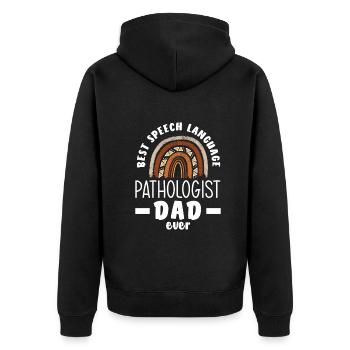 Speech therapist, speech therapist, speech therapist - Unisex Premium Organic Zip Hoodie - black - Back - Nico (187cm)