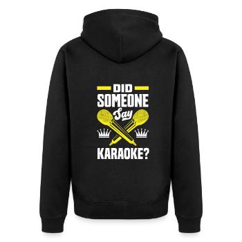 Karaoke Sängerin Singen Karaoke Sänger Musik - Unisex Premium Bio Zip Hoodie - Schwarz - Hinten - Nico (187cm)