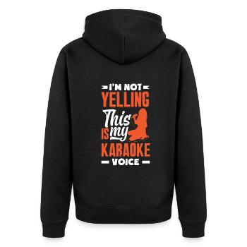 Chanteur de karaoké Chanteur de karaoké Musique - Veste à capuche bio Premium Unisexe - noir - Dos - Nico (187cm)