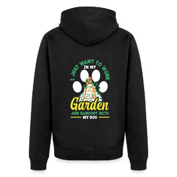 Jardinier, Jardinier, Jardinier, Jardinier Amateur, Plantes - Veste à capuche bio Premium Unisexe - noir - Dos - Nico (187cm)