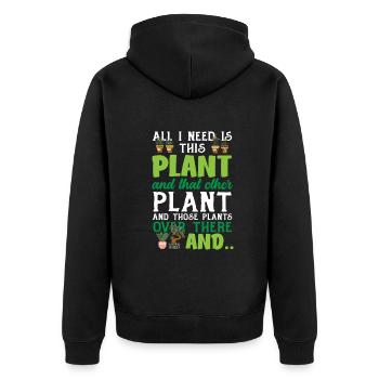 Jardinier, Jardinier, Jardinier, Jardinier Amateur, Plantes - Veste à capuche bio Premium Unisexe - noir - Dos - Nico (187cm)