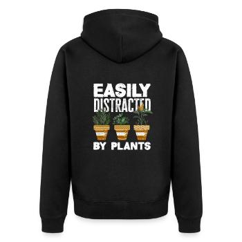 Jardinier, Jardinier, Jardinier, Jardinier Amateur, Plantes - Veste à capuche bio Premium Unisexe - noir - Dos - Nico (187cm)