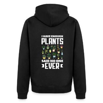 Jardinier, Jardinier, Jardinier, Jardinier Amateur, Plantes - Veste à capuche bio Premium Unisexe - noir - Dos - Nico (187cm)