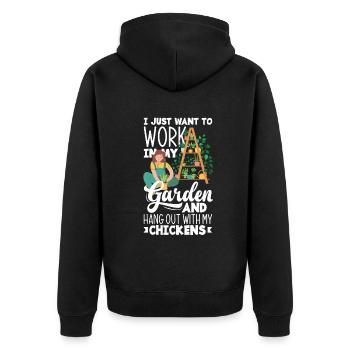 Gardener, Gardener, Gardener, Hobby Gardener, Plants - Unisex Premium Organic Zip Hoodie - black - Back - Nico (187cm)