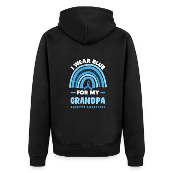 T1D Diabetes Type 1 Diabetic Gift - Unisex Premium Organic Zip Hoodie - black - Back - Nico (187cm)