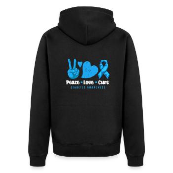 T1D Diabetes Type 1 Diabetic Gift - Unisex Premium Organic Zip Hoodie - black - Back - Nico (187cm)