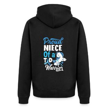 T1D Diabetes Type 1 Diabetic Gift - Unisex Premium Organic Zip Hoodie - black - Back - Nico (187cm)