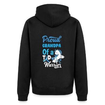 Cadeau pour diabétiques de type 1 pour diabétiques de type 1 - Veste à capuche bio Premium Unisexe - noir - Dos - Nico (187cm)