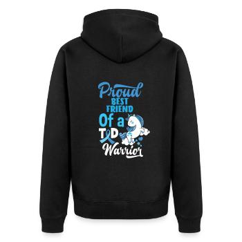 T1D Diabetes Type 1 Diabetic Gift - Unisex Premium Organic Zip Hoodie - black - Back - Nico (187cm)