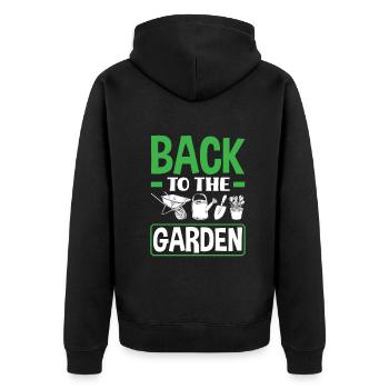 Jardinier, Jardinier, Jardinier, Jardinier Amateur, Plantes - Veste à capuche bio Premium Unisexe - noir - Dos - Nico (187cm)