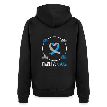 T1D Diabetes Type 1 Diabetic Gift - Unisex Premium Organic Zip Hoodie - black - Back - Nico (187cm)