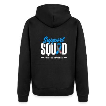 T1D Diabetes Type 1 Diabetic Gift - Unisex Premium Organic Zip Hoodie - black - Back - Nico (187cm)