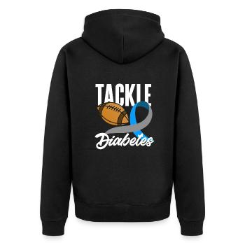 T1D Diabetes Type 1 Diabetic Gift - Unisex Premium Organic Zip Hoodie - black - Back - Nico (187cm)