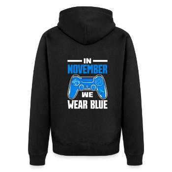 T1D Diabetes Type 1 Diabetic Gift - Unisex Premium Organic Zip Hoodie - black - Back - Nico (187cm)