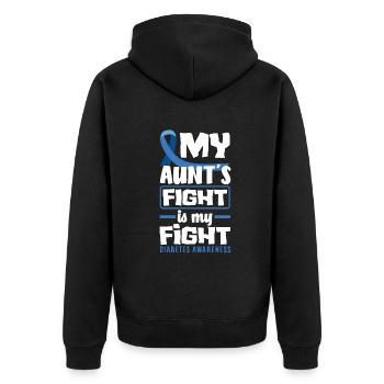 T1D Diabetes Typ 1 Diabetiker Geschenk - Unisex Premium Bio Zip Hoodie - Schwarz - Hinten - Nico (187cm)