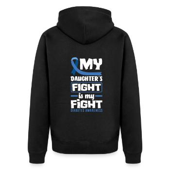 T1D Diabetes Type 1 Diabetic Gift - Unisex Premium Organic Zip Hoodie - black - Back - Nico (187cm)