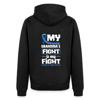 T1D Diabetes Typ 1 Diabetiker Geschenk - Unisex Premium Bio Zip Hoodie - Schwarz - Hinten - Nico (187cm)