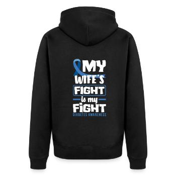 T1D Diabetes Type 1 Diabetic Gift - Unisex Premium Organic Zip Hoodie - black - Back - Nico (187cm)