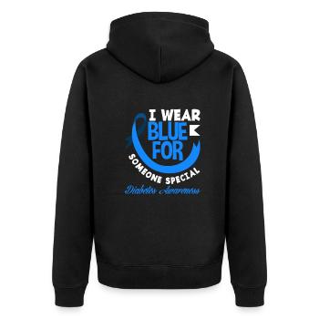 T1D Diabetes Type 1 Diabetic Gift - Unisex Premium Organic Zip Hoodie - black - Back - Nico (187cm)