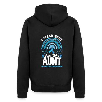 T1D Diabetes Type 1 Diabetic Gift - Unisex Premium Organic Zip Hoodie - black - Back - Nico (187cm)