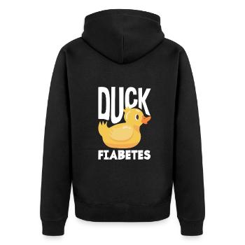 T1D Diabetes Type 1 Diabetic Gift - Unisex Premium Organic Zip Hoodie - black - Back - Nico (187cm)