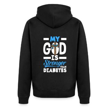 Cadeau pour diabétiques de type 1 pour diabétiques de type 1 - Veste à capuche bio Premium Unisexe - noir - Dos - Nico (187cm)