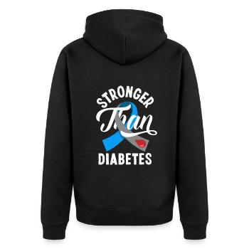 T1D Diabetes Type 1 Diabetic Gift - Unisex Premium Organic Zip Hoodie - black - Back - Nico (187cm)
